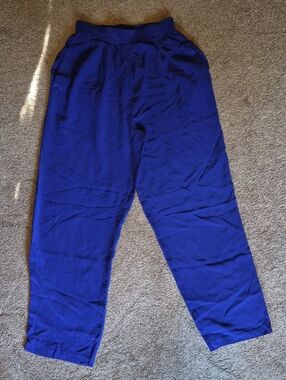 august silk Royal Blue Silk Pants Sz 4